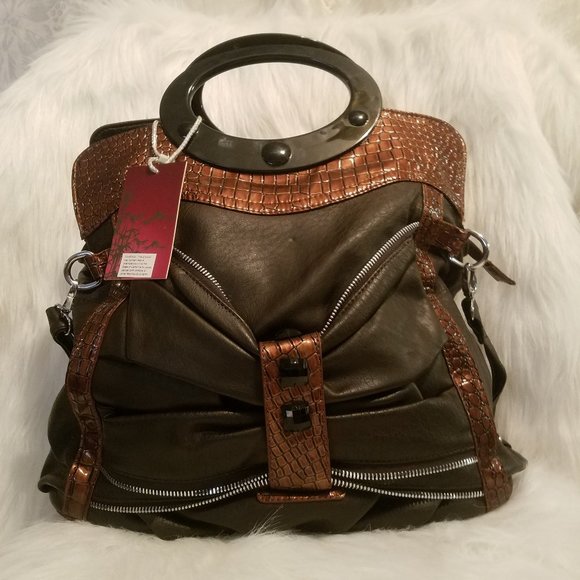 MODERN FASHION DARK BROWN HANDBAG - Picture 1 of 5